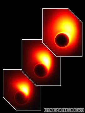 Компьютерная симуляция того, как выглядит джет сверхмассивной черной дыры в центре галактики M87